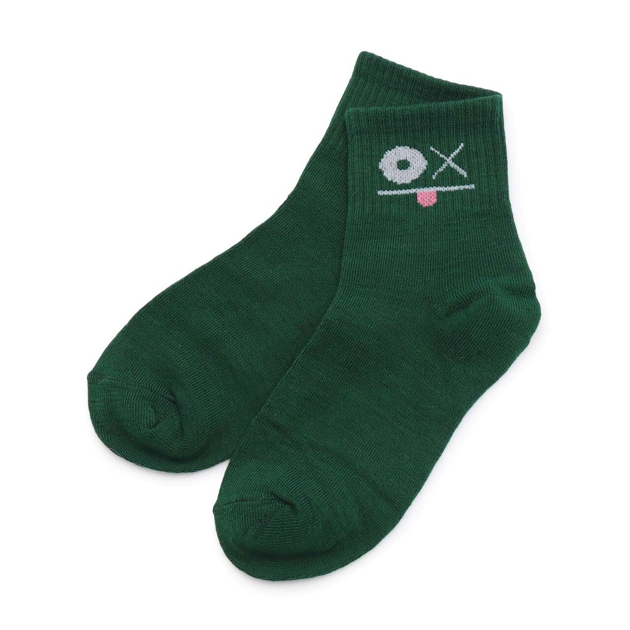 Funny Face Crew Socks,Yellow, large image number 4