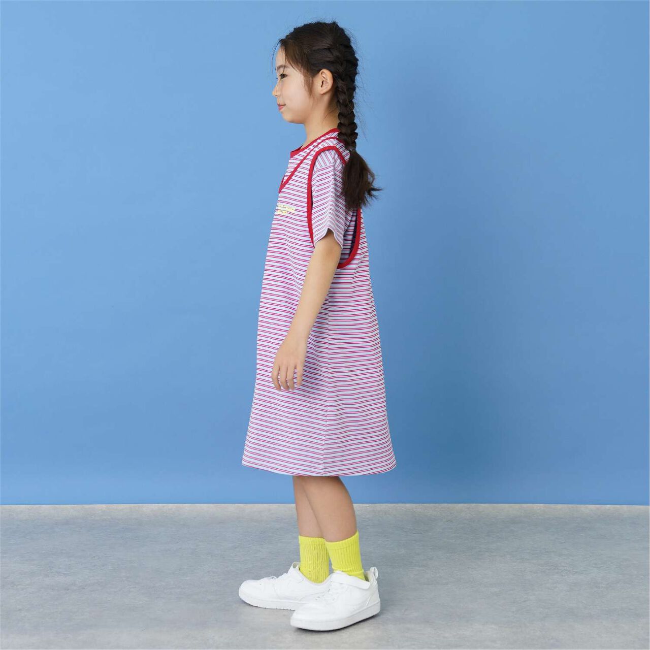Stripe Pattern 2-Piece Tank One-Piece Dress,Pink, large image number 6