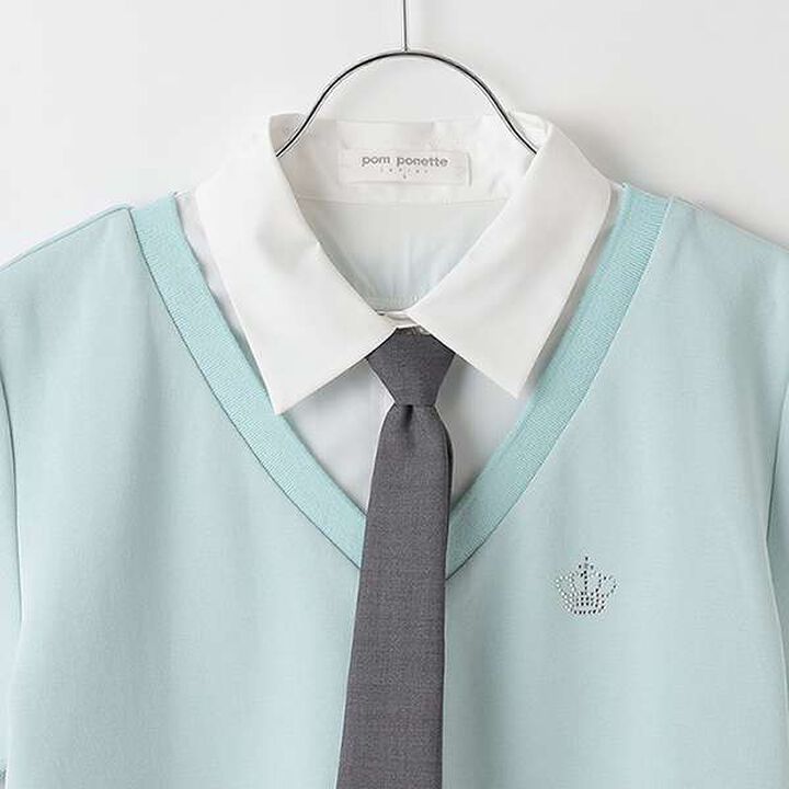 Layered Top with Tie,White, medium image number 8