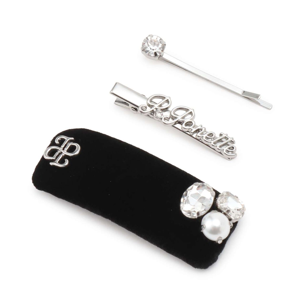 Assorted Bejeweled Hairpin Set,Black, large image number 0