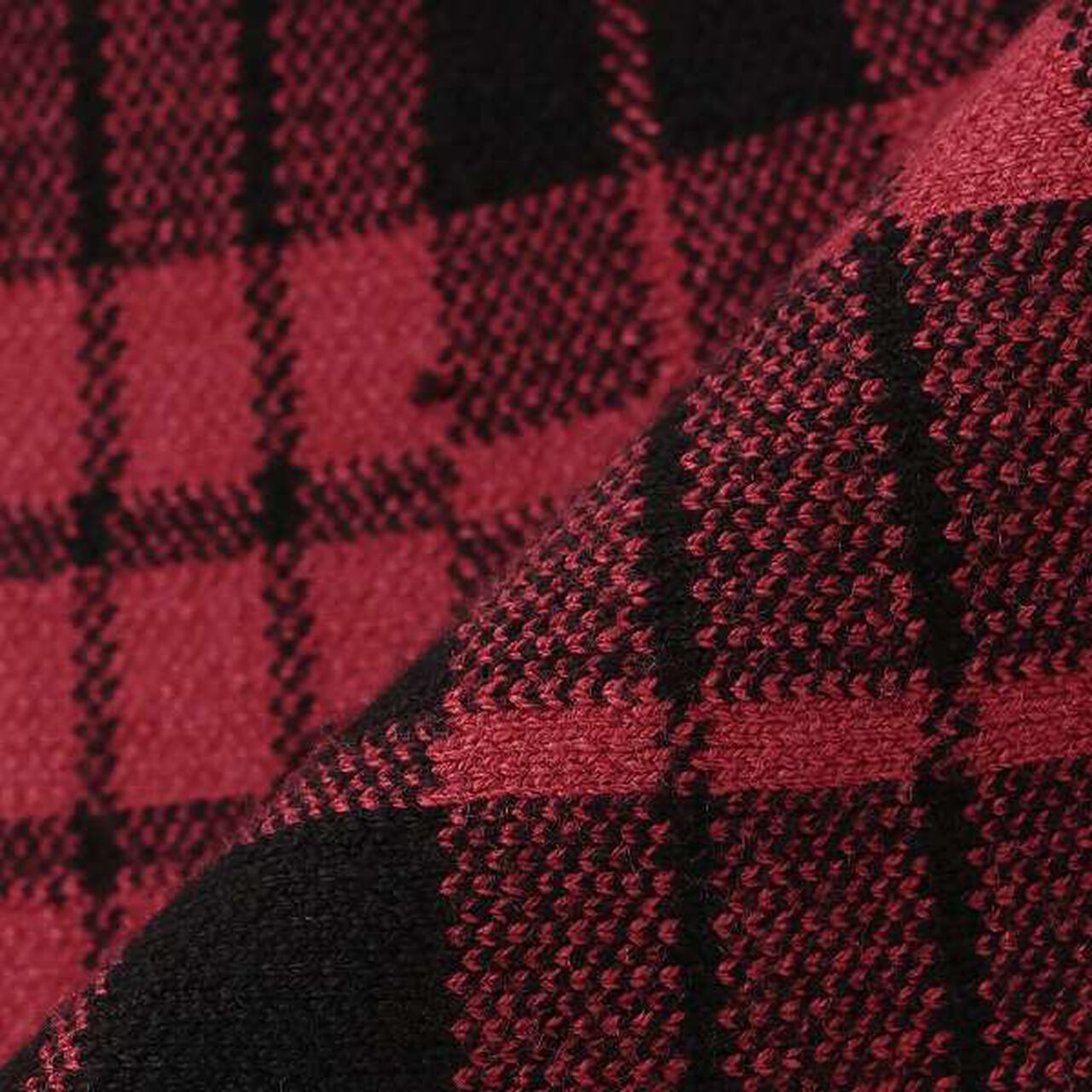 Check Jacquard Knit Skirt,Red, large image number 6