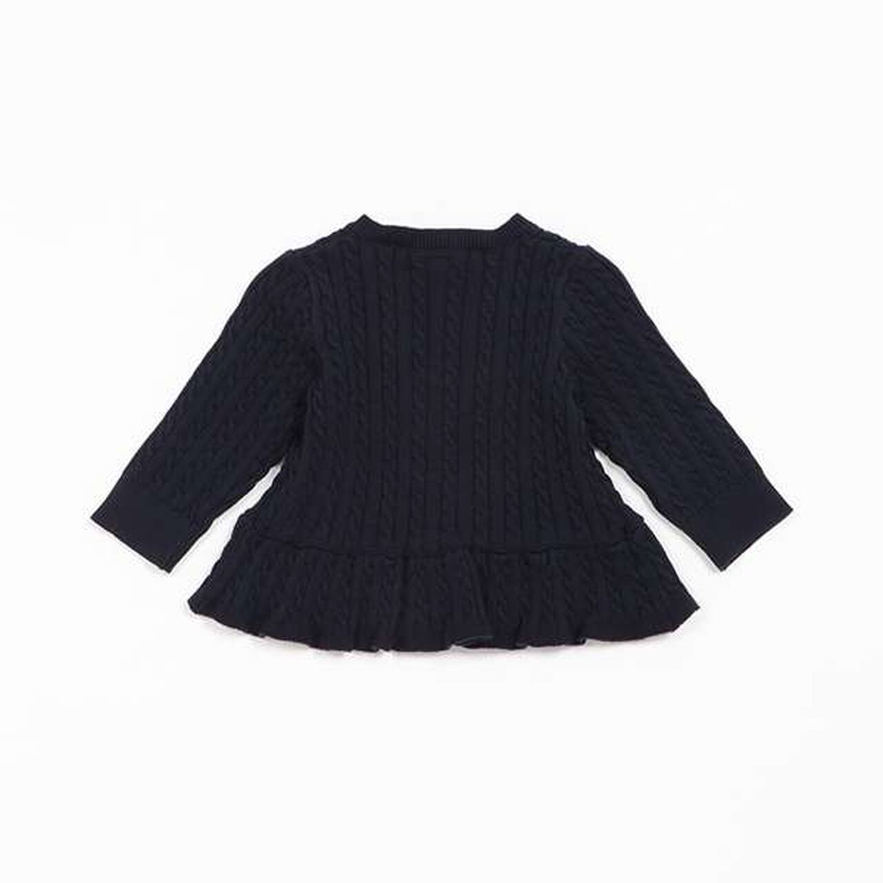 Cable Peplum Cardigan,Ivory, large image number 3