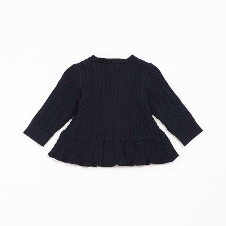 Cable Peplum Cardigan,Ivory, medium image number 3