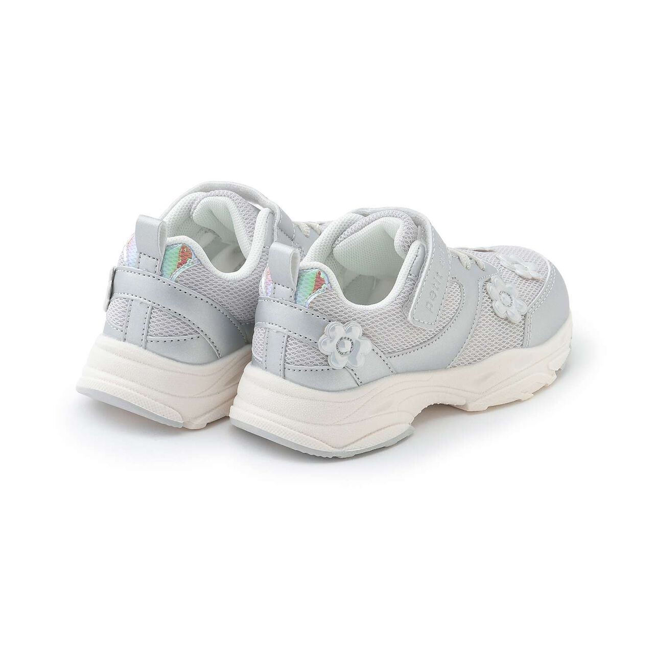 Flower Sneakers,Silver, large image number 1