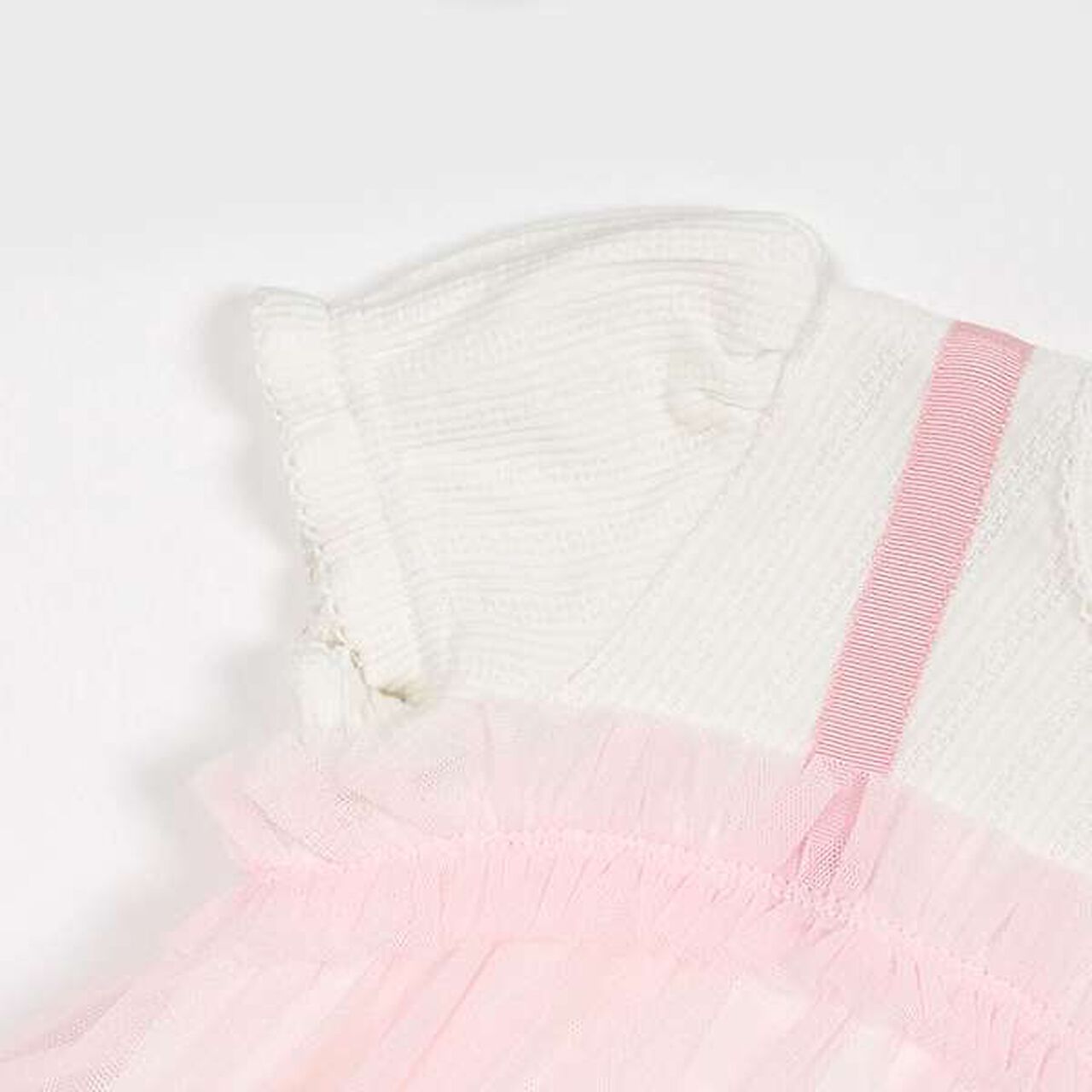 Flower Embroidered Tulle One-Piece Dress,Light pink, large image number 7