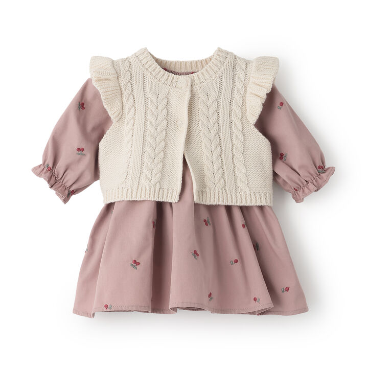 Link - Vest-Style Dress Outfit Set,Ivory, medium image number 0