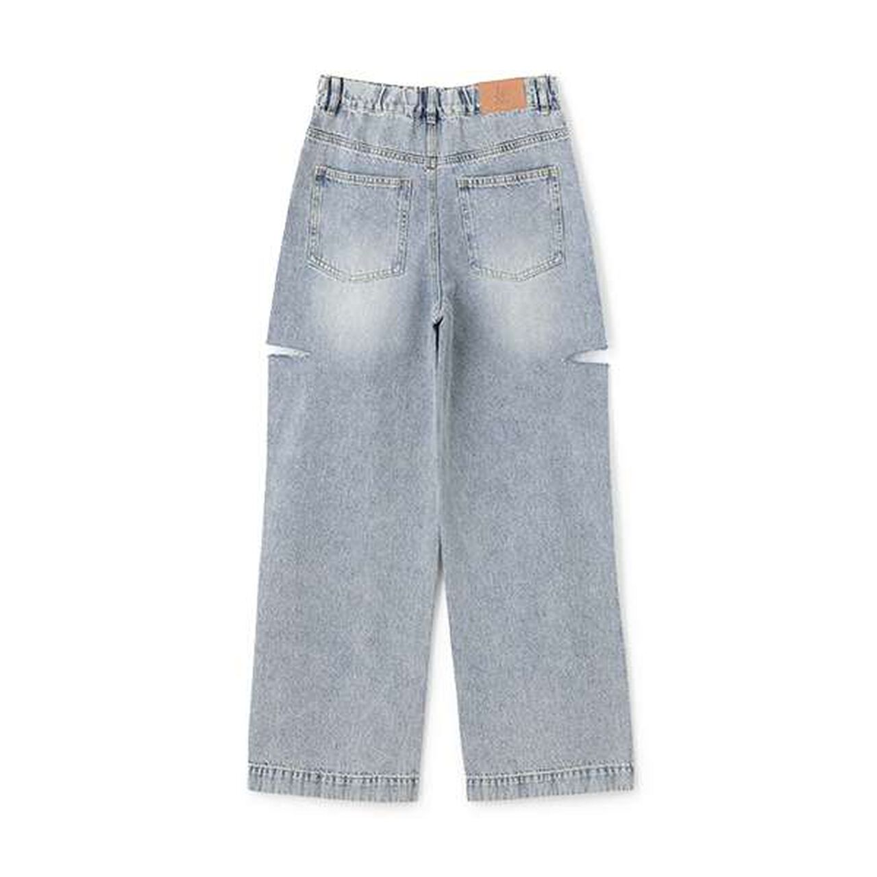 Distressed Wide Pants,Blue, large image number 9