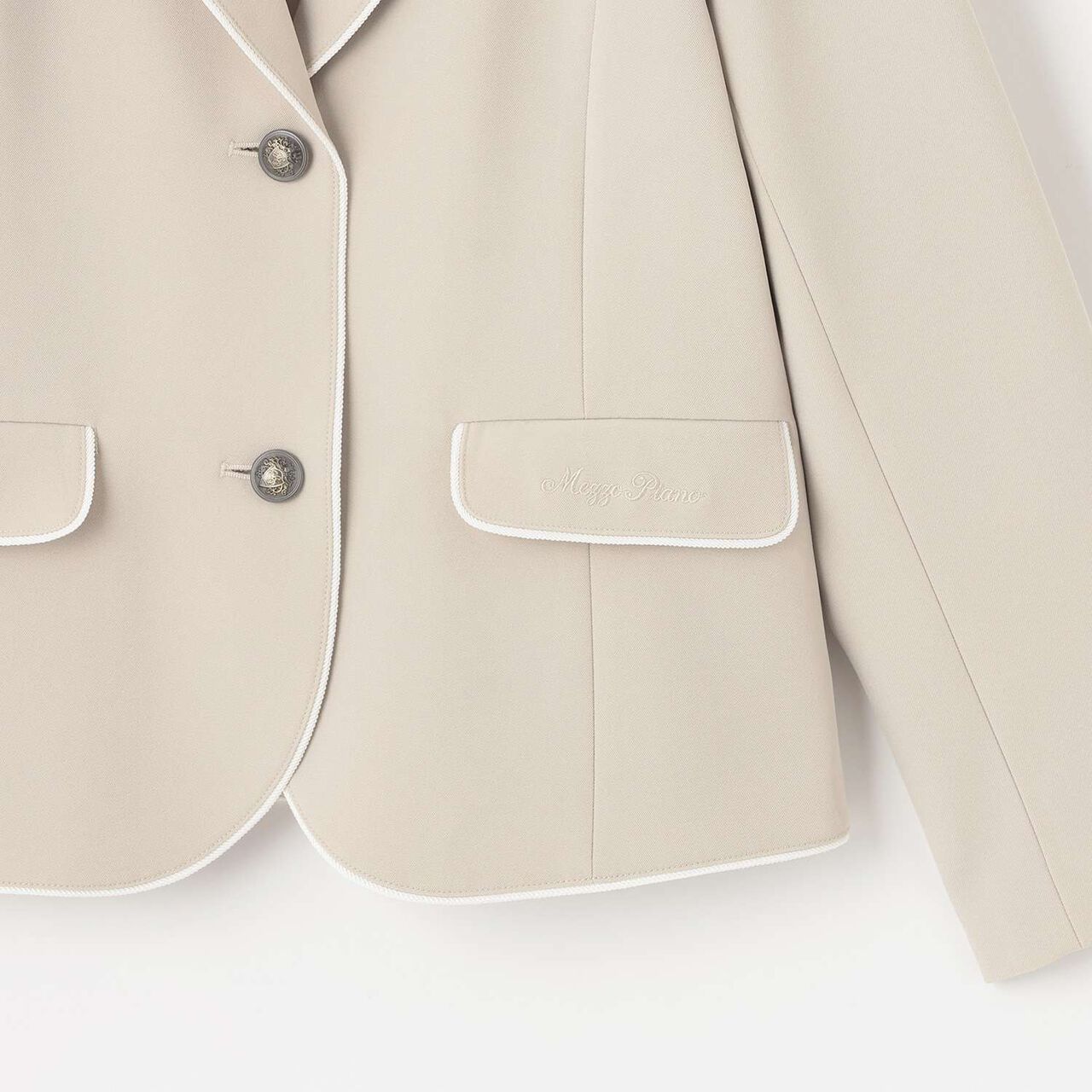Piping Jacket,Beige, large image number 3