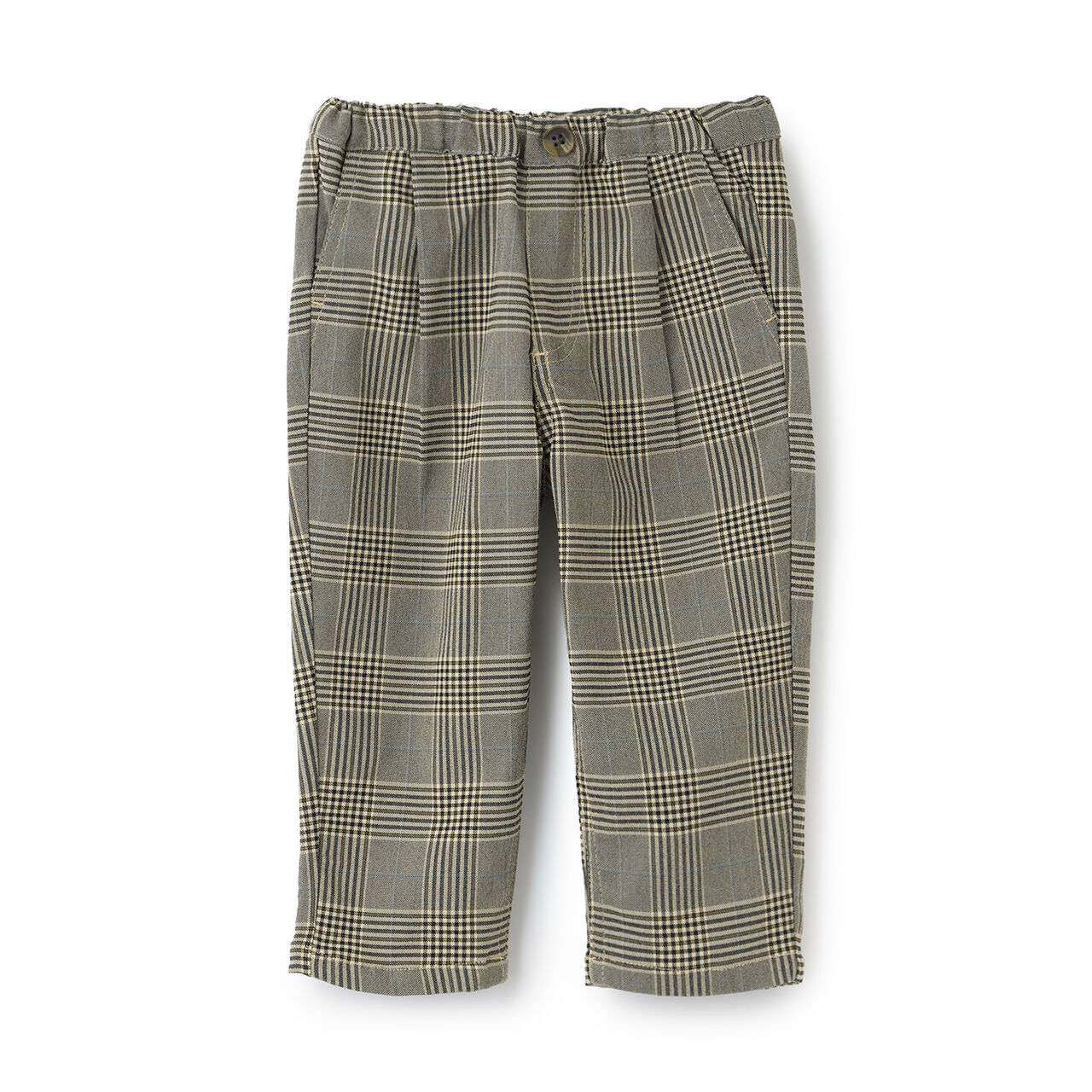 Link Yarn-Dyed Checkered Long Pants,Brown, large image number 0