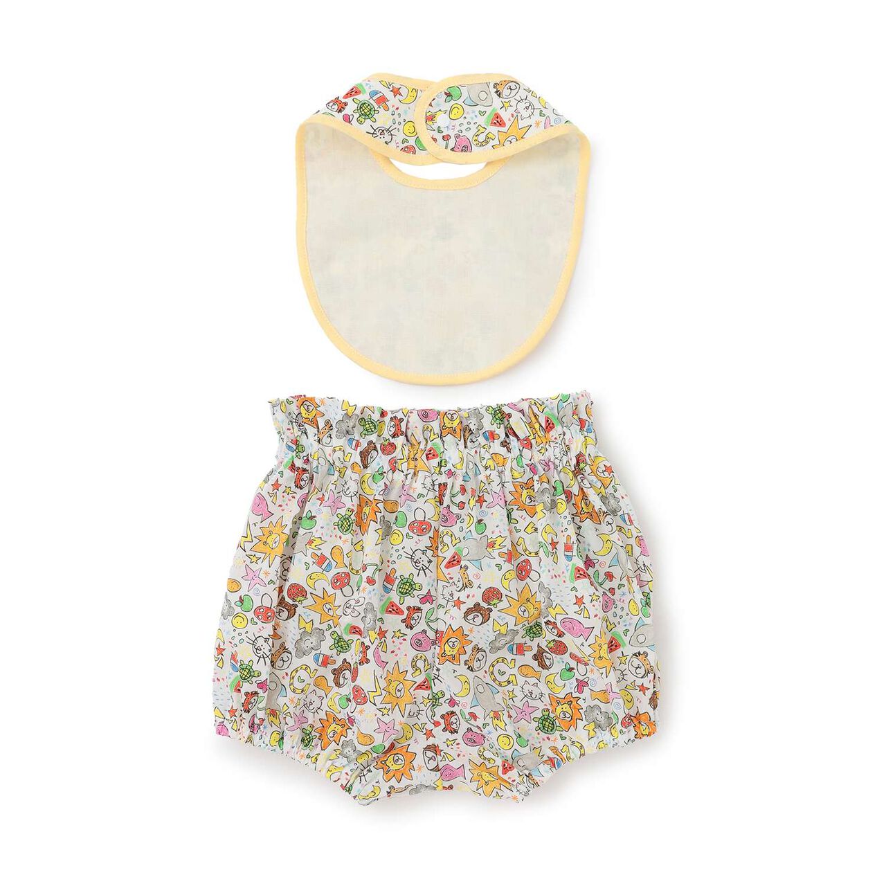 Sustainable Liberty Bib & Bloomer Set [Made in Japan],Pink, large image number 1
