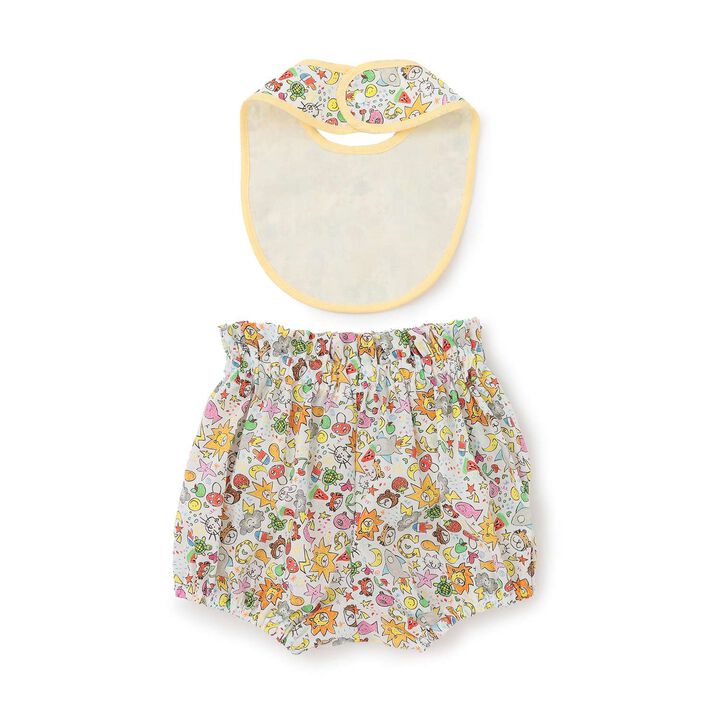 Sustainable Liberty Bib & Bloomer Set [Made in Japan],Pink, medium image number 1