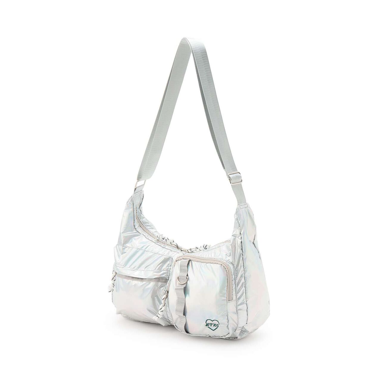 [LTXC] Double Pocket Nylon Shoulder Bag,Black, large image number 4