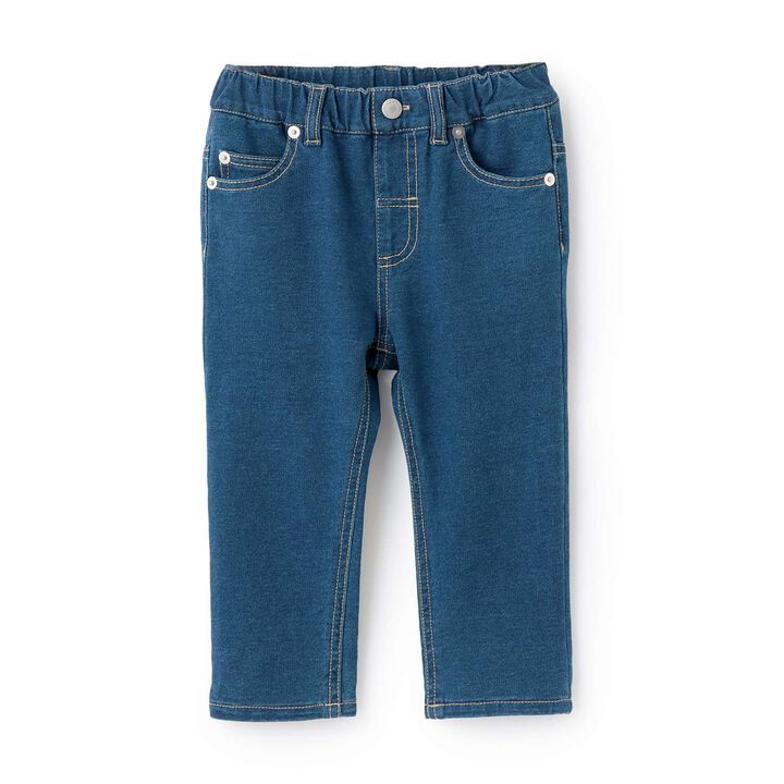 Knit Denim Straight Pants,, medium