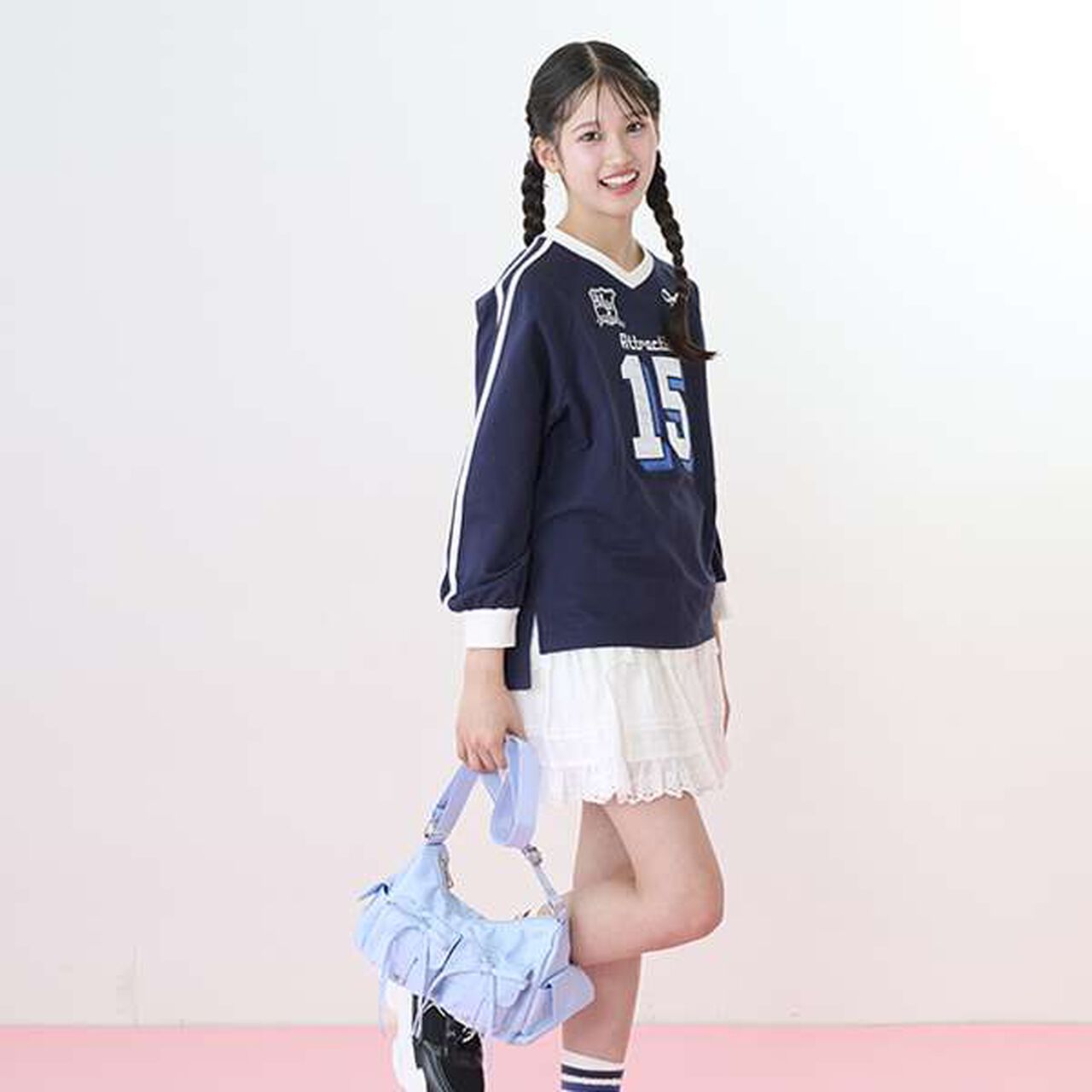 Ribbon Flap Shoulder Bag,Black, large image number 1