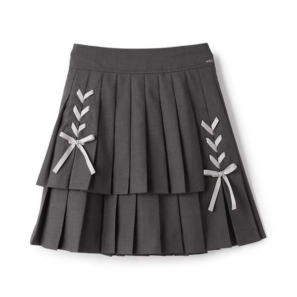 Lace-Up Ribbon Double Layer Pleated Skirt-Pants | Narumiya