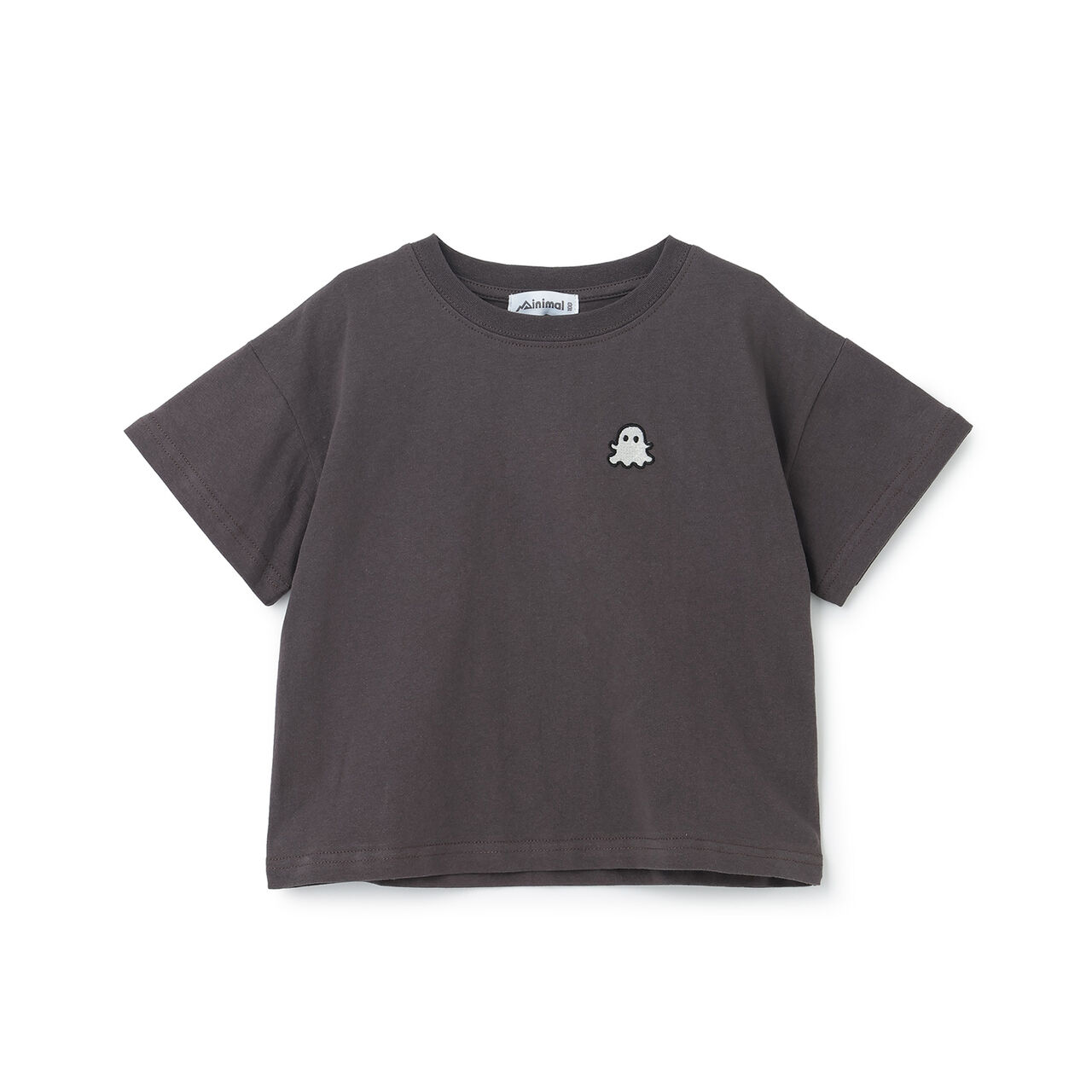 [Cotton 100%] Loose Short Sleeve T-Shirt with Ghost Illustration,Charcoal gray, large image number 0