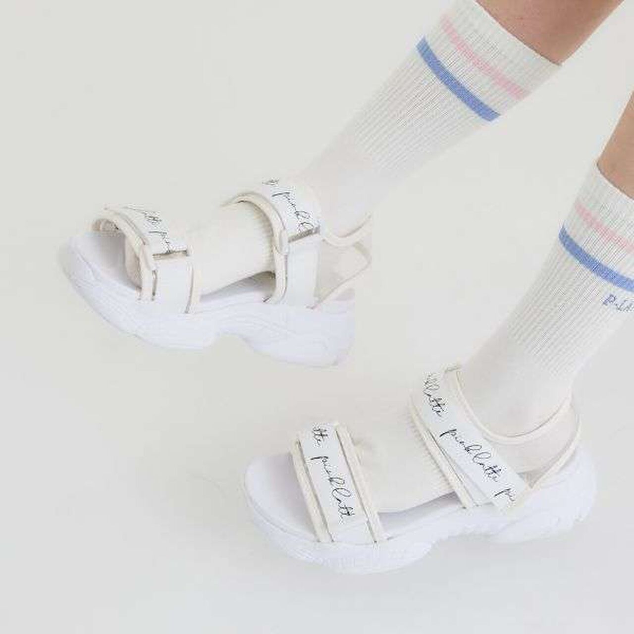 Double Strap Sandals,White, large image number 0