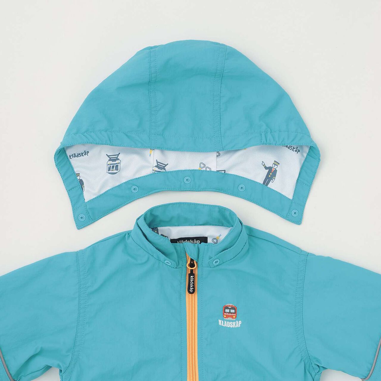 Train Motif Windbreaker [UV Protection & Water-Repellent Finish],Light blue, large image number 9