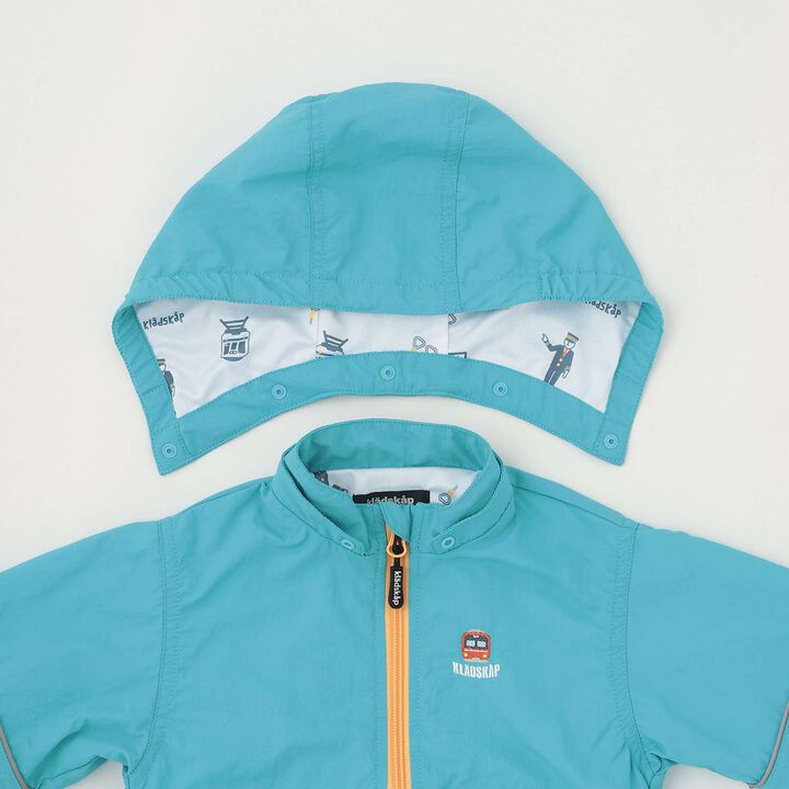 Train Motif Windbreaker [UV Protection & Water-Repellent Finish],Light blue, medium image number 9