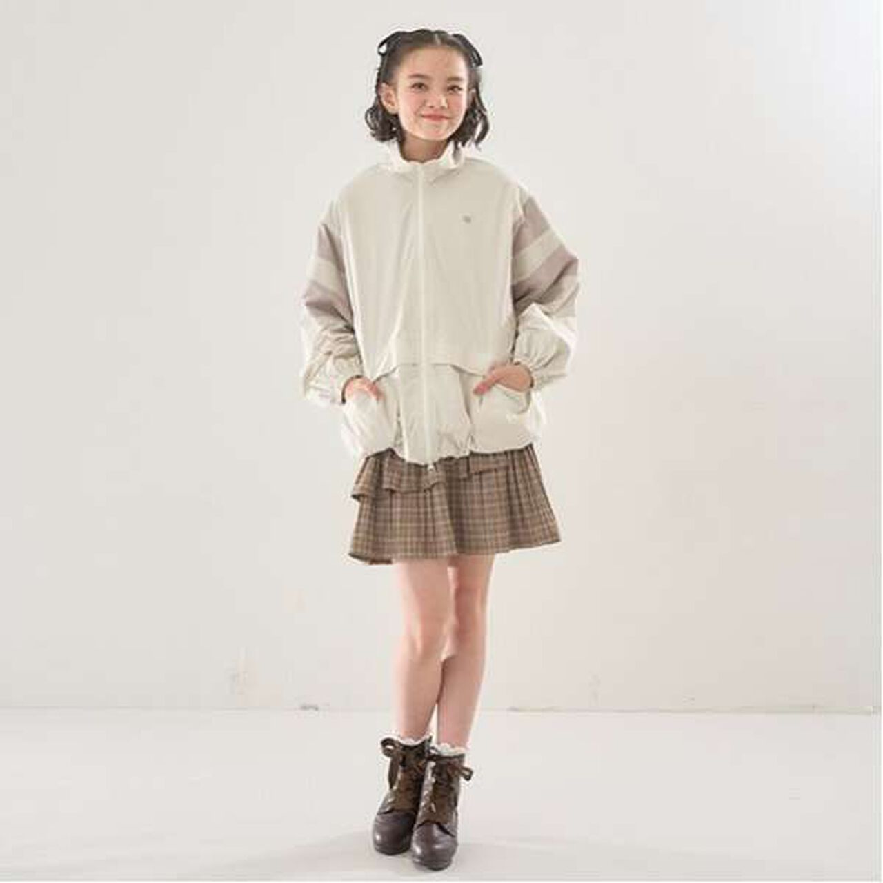 Satin Ribbon Lace-Up Short Boots,Light beige, large image number 5