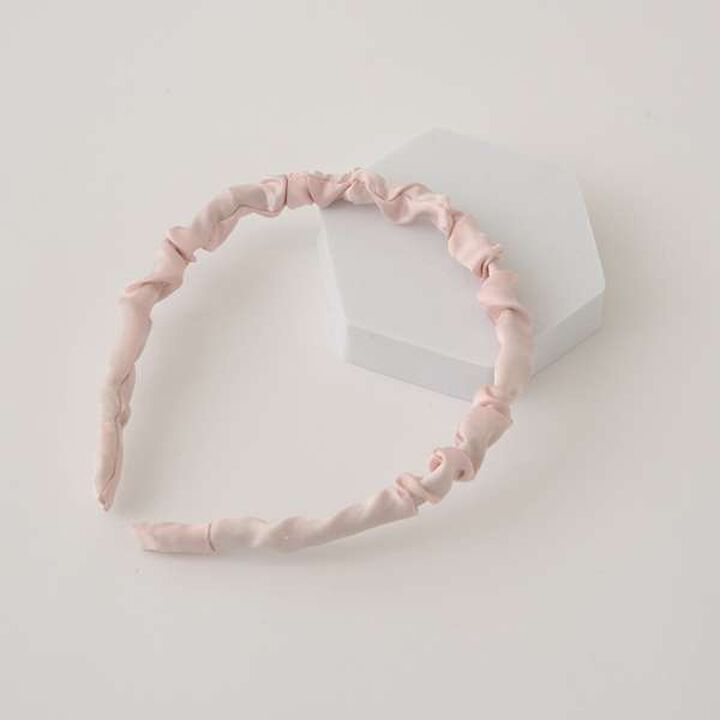 Satin Shirred Headband,Sax blue, medium image number 4