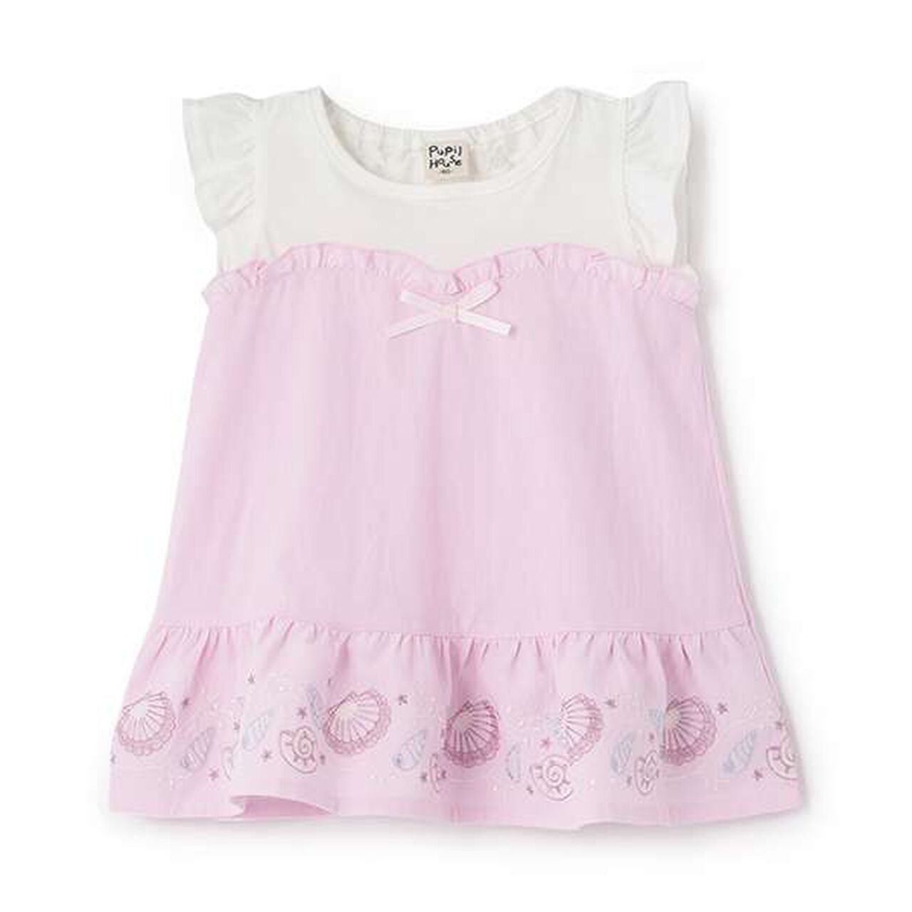 Shell Hem Embroidered Tunic,Pink, large image number 0