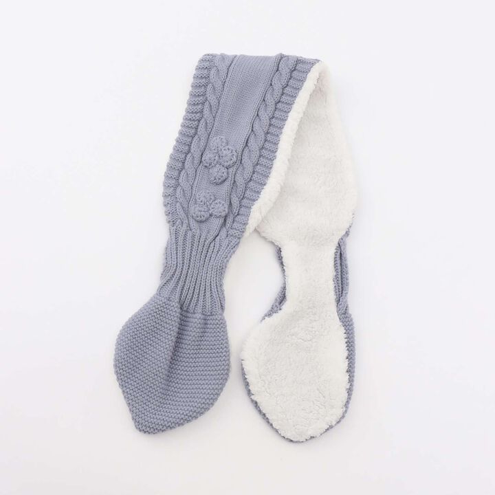 Jacquard Knit Scarf,Light blue, medium image number 4