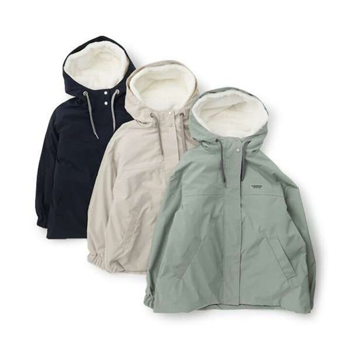 Water-Repellent Faux Fur Liner 3-Way Jacket,Light beige, medium image number 8