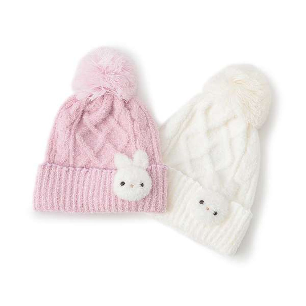 Boa Rabbit Mascot Marshmallow Knit Hat,Light pink, large image number 5
