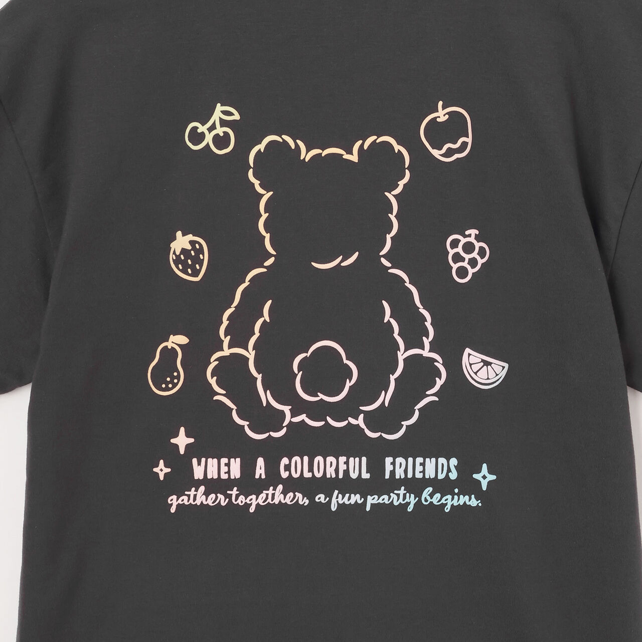 Daily Price Gradient Bear Short-Sleeve Tunic T-Shirt,Charcoal gray, large image number 6