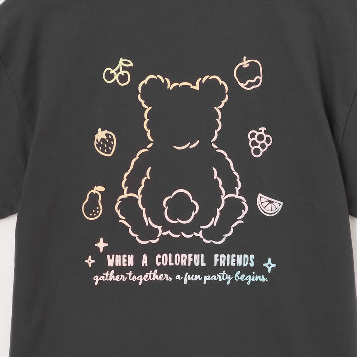 Daily Price Gradient Bear Short-Sleeve Tunic T-Shirt,Charcoal gray, medium image number 6