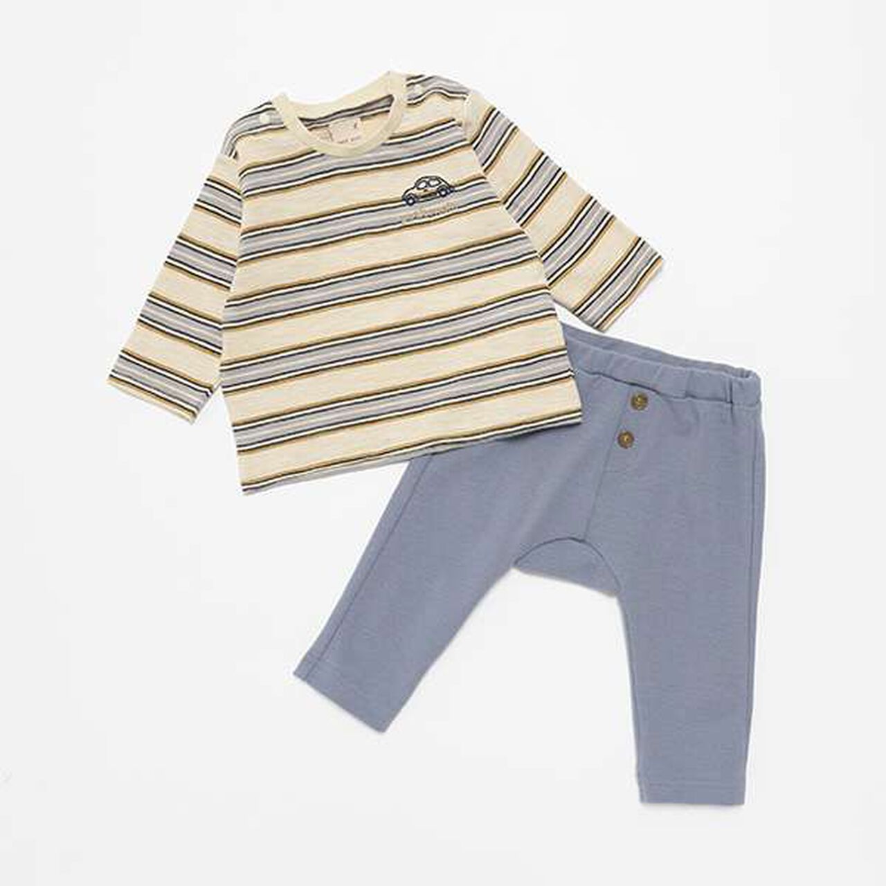 Random Stripe Pattern Outfit Set,Light green, large image number 4