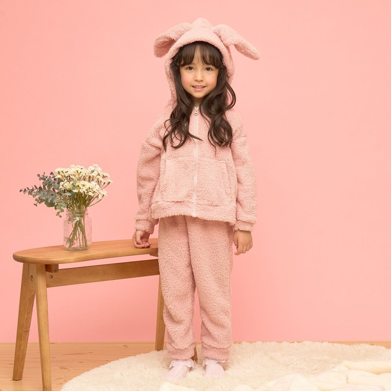 Bunny & Cat Hoodie & Pants Set,Lavender, large image number 19