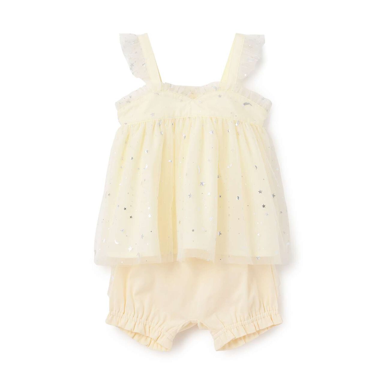 Star Tulle One-Piece Dress Suit,Pearl white, large image number 0