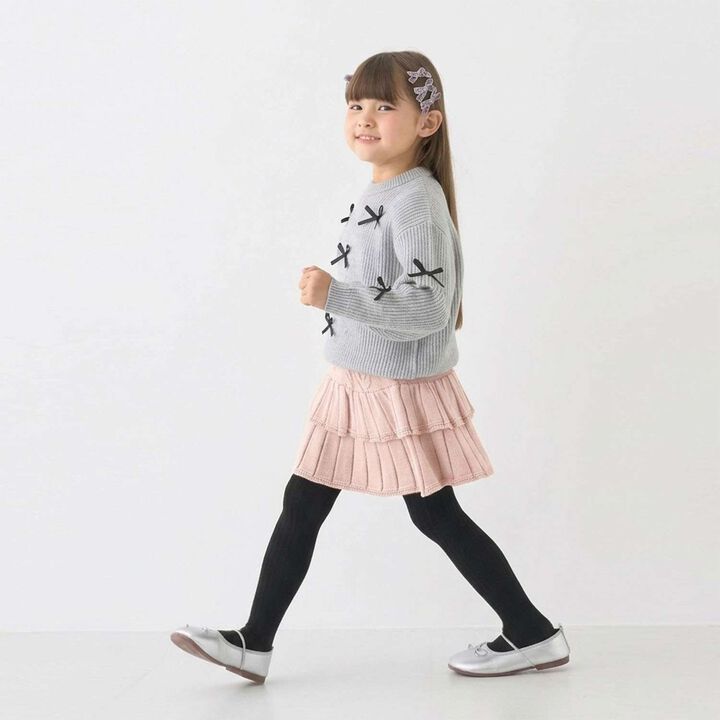 [Safe/Inner Shorts Included] Washable Tiered Knit Skirt,Greige, medium image number 8