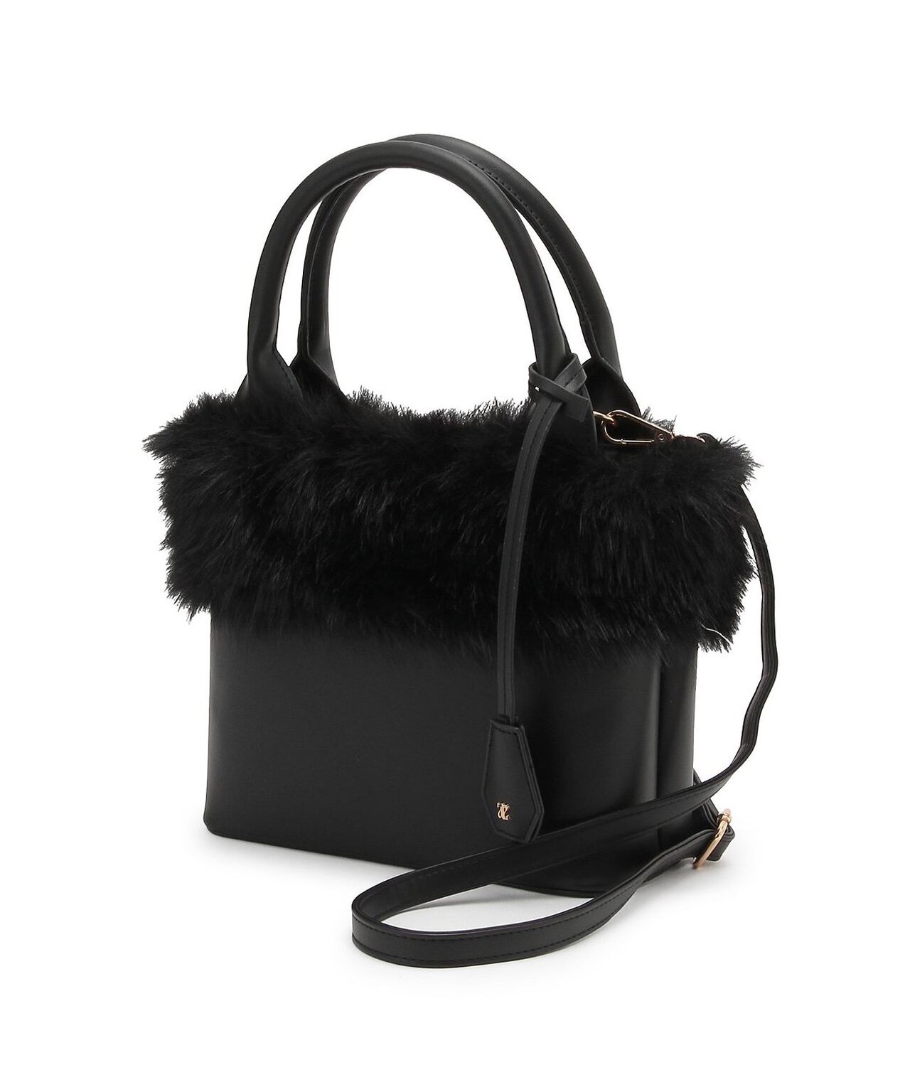 Faux Fur 2 WAY Bag,Black, large image number 0