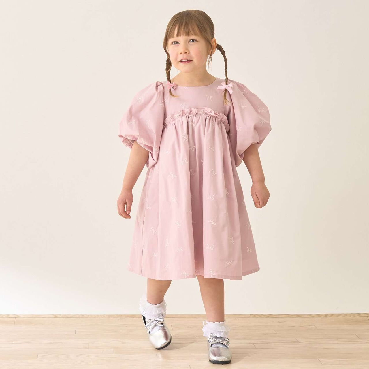Ribbon Embroidery Fluffy One-Piece Dress [Lycee Mine Ballet Series],Pink, large image number 0