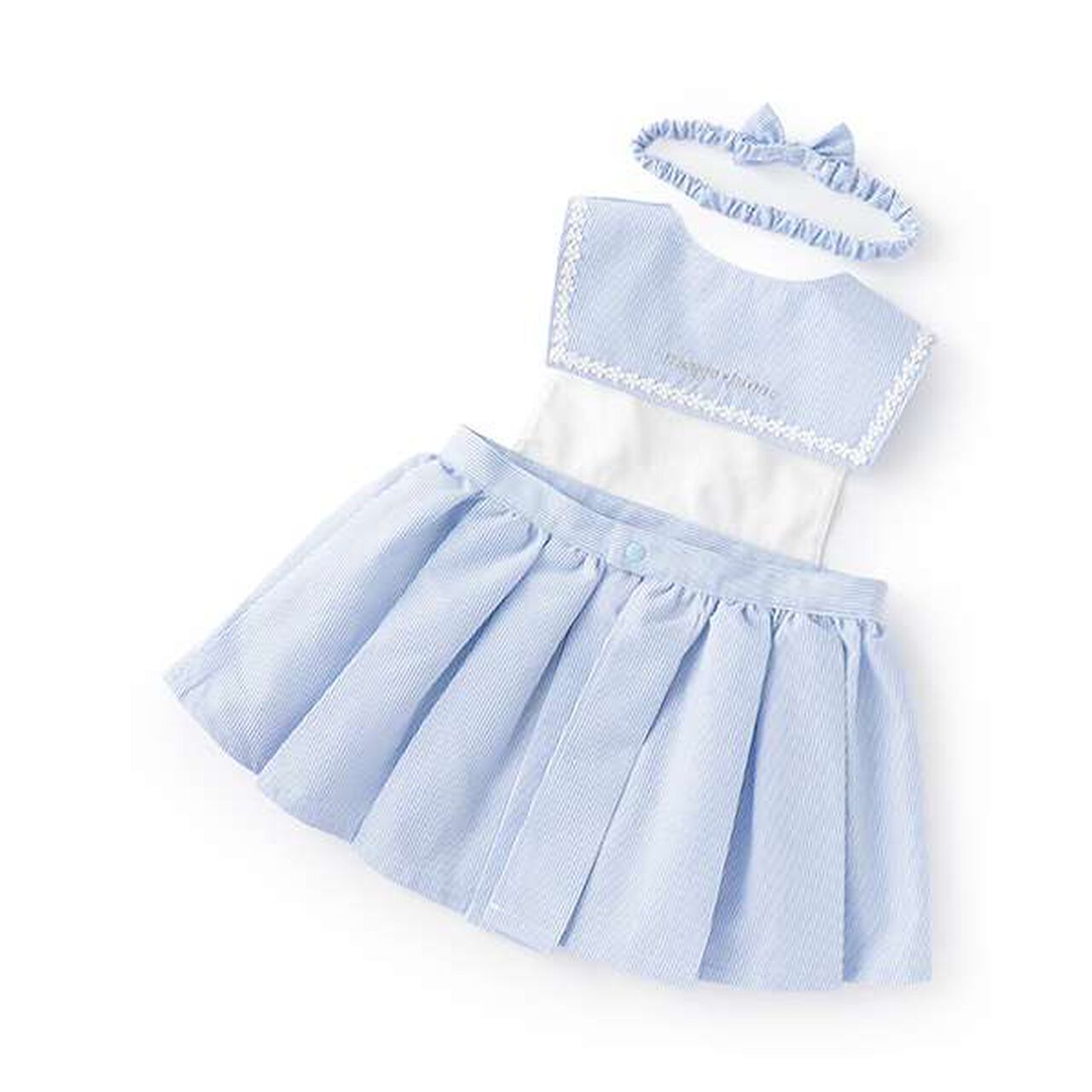 [Box Included] Sailor Apron & Headband Set,Light pink, large image number 1