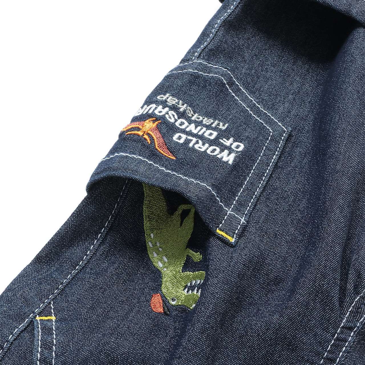 Dinosaur Long-Length Straight Pants,Navy, large image number 5