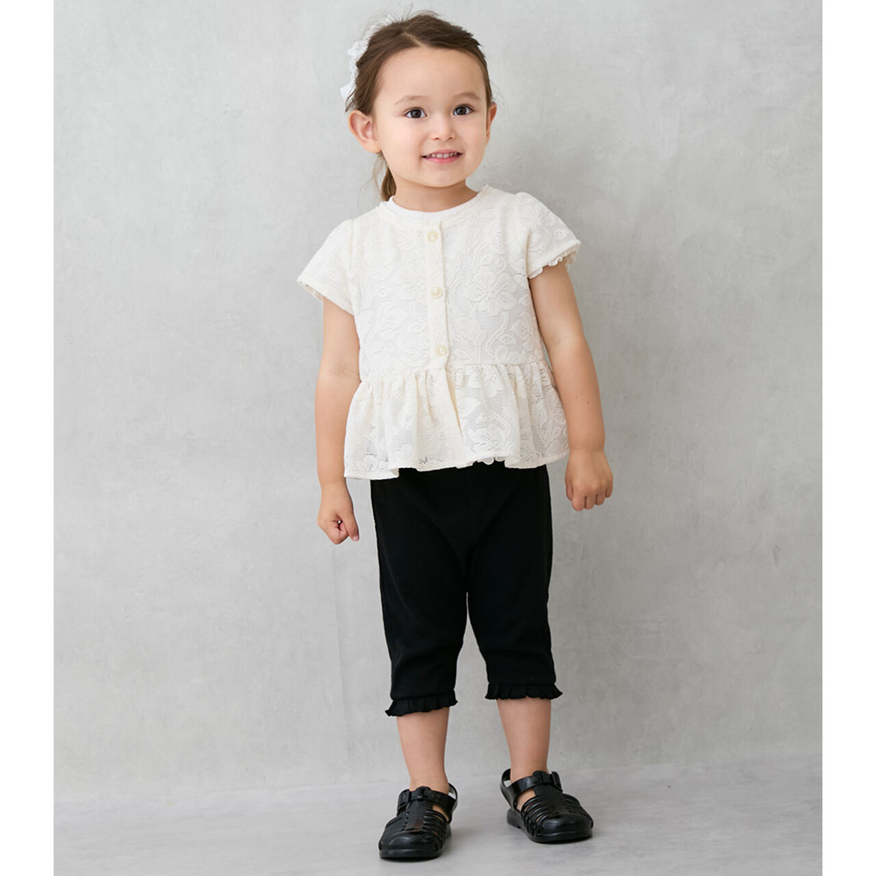 [Link] Lace Cardigan (Kids Size),Light beige, large image number 3