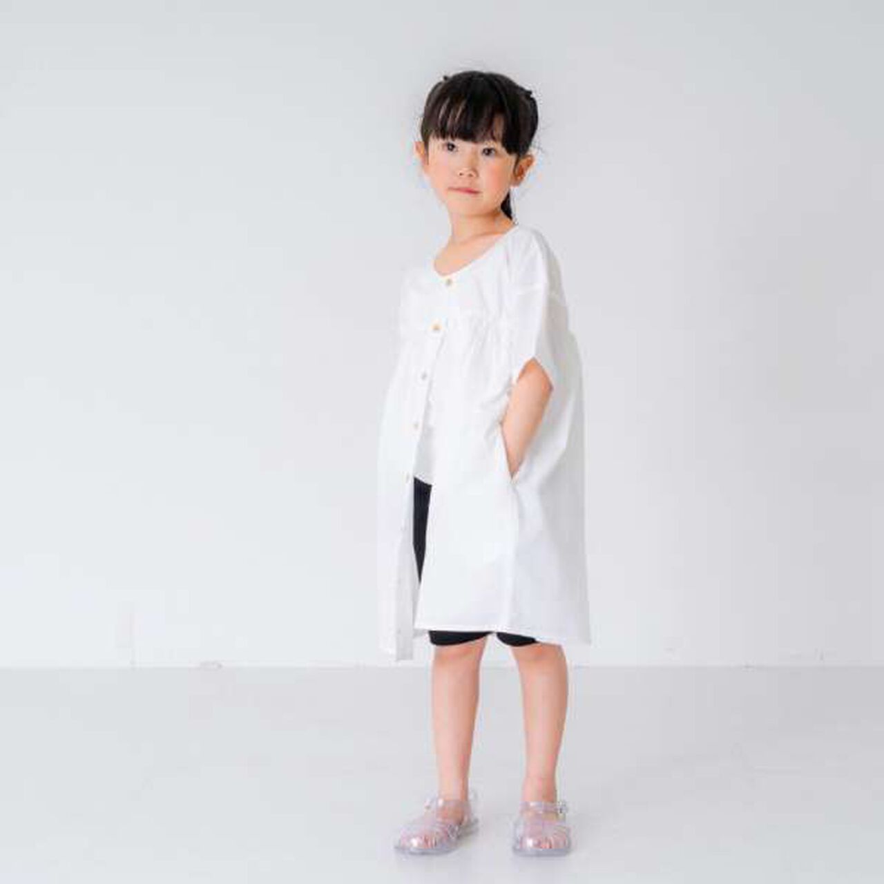 Boiled Gathered One-Piece Dress,Off white, large image number 14