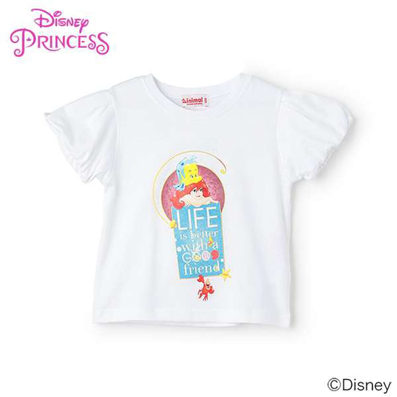 [Stain-resistant and Water-repellent] Disney Princess Puff Sleeve T-Shirt,White, large image number 13