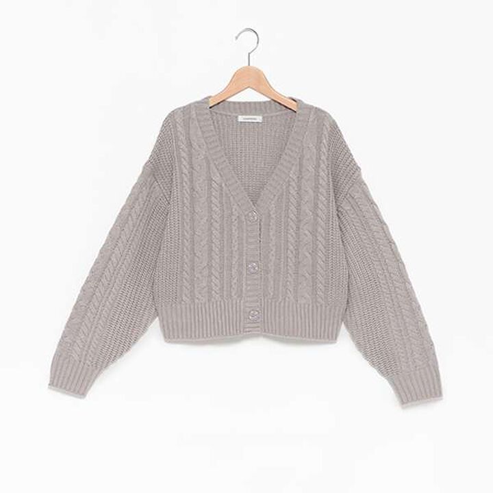 Washable Cable Knit Cardigan,Ivory, medium image number 6