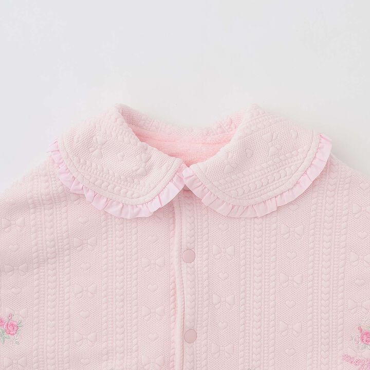 Flocked Jacquard Reversible Cape,Light pink, medium image number 5