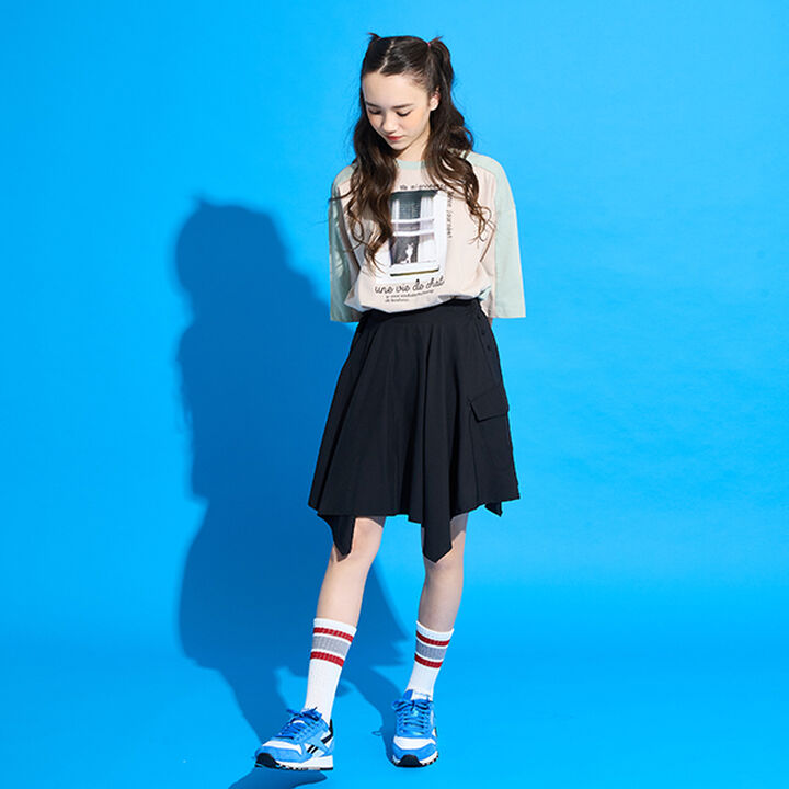 [AMI] Waist Wrap Shirt Style Skirt with Shorts,Light gray, medium image number 3