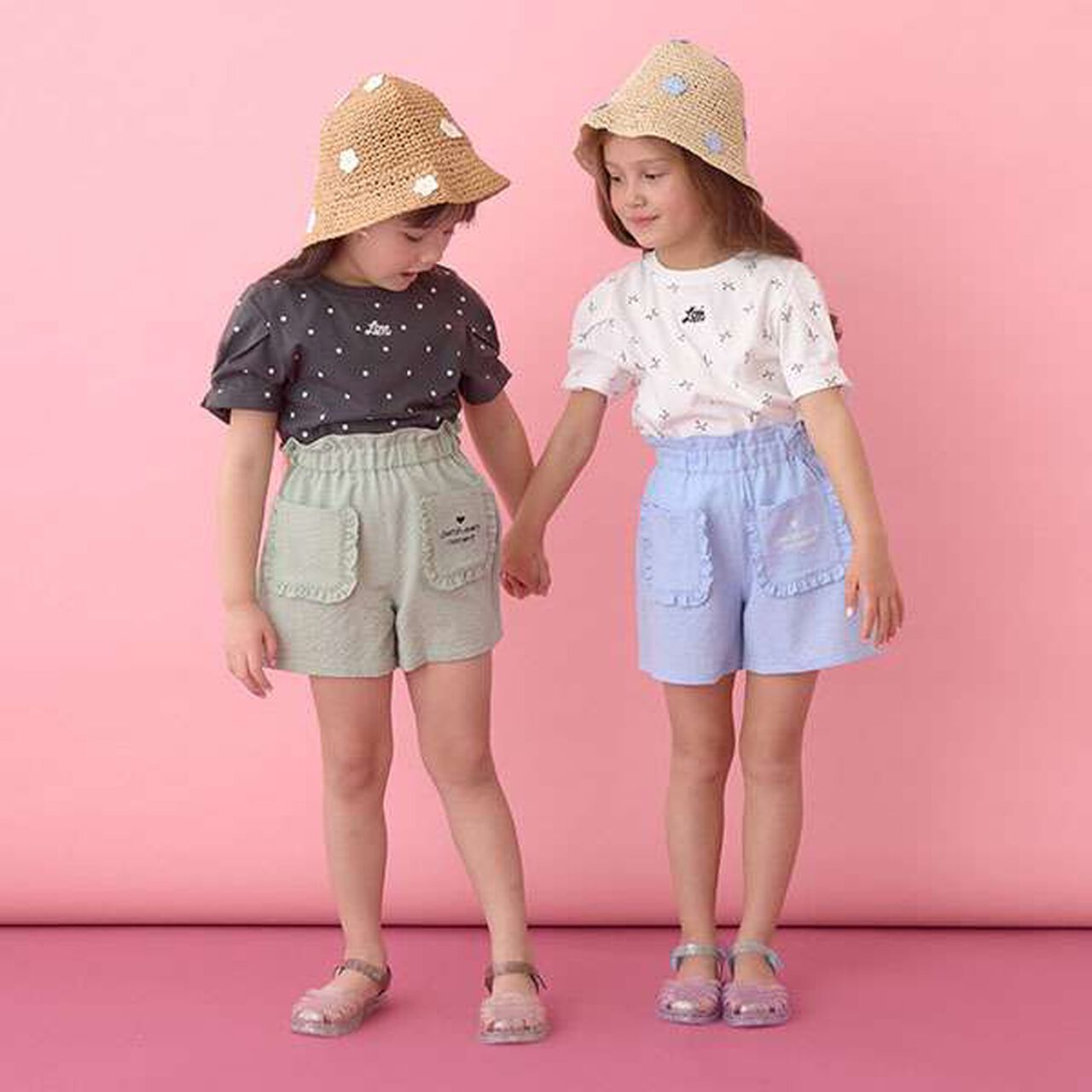 [Soft Cotton] Assorted All-Over Pattern T-Shirt with Tuck Sleeves,Moderate blue, large image number 23