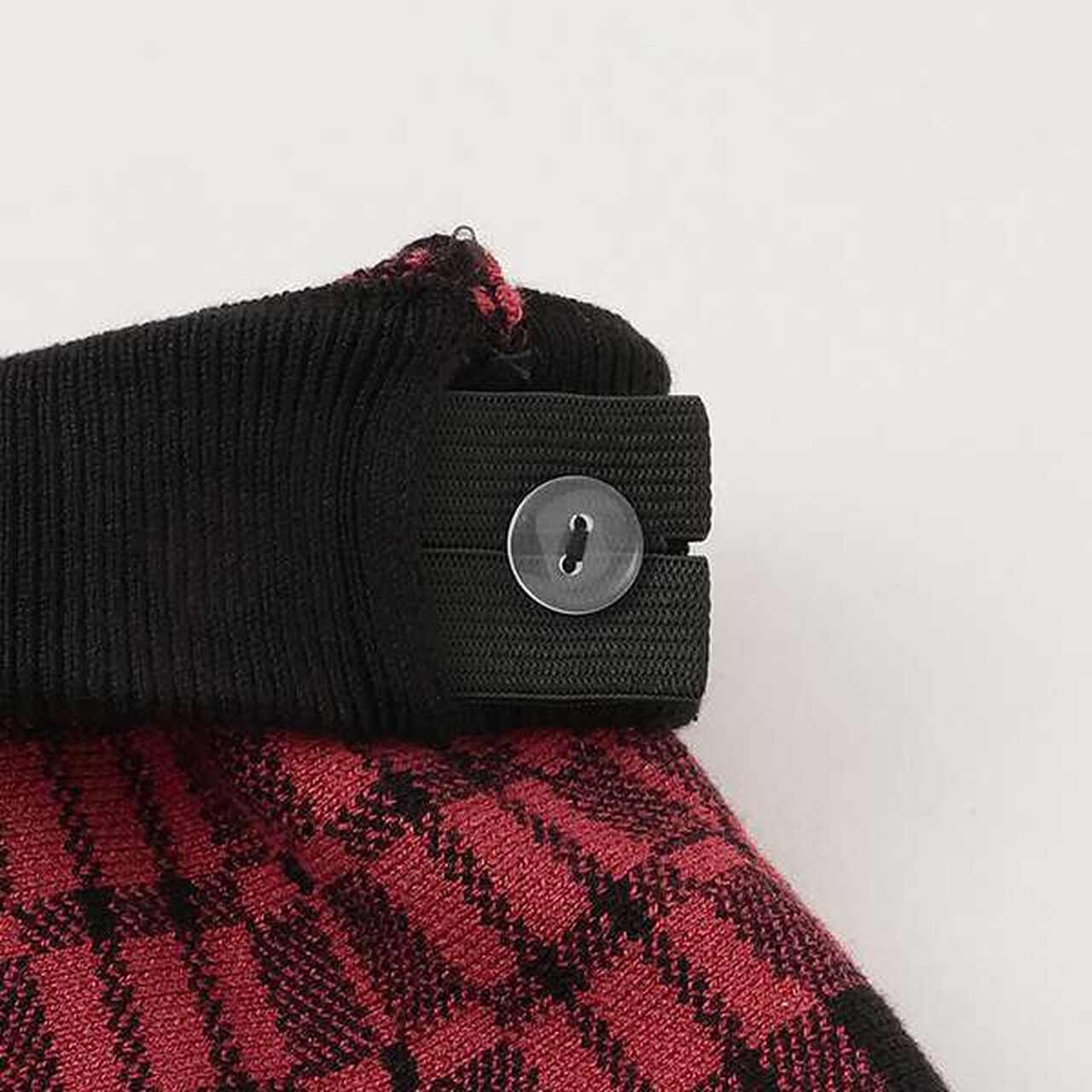 Check Jacquard Knit Skirt,Red, large image number 3