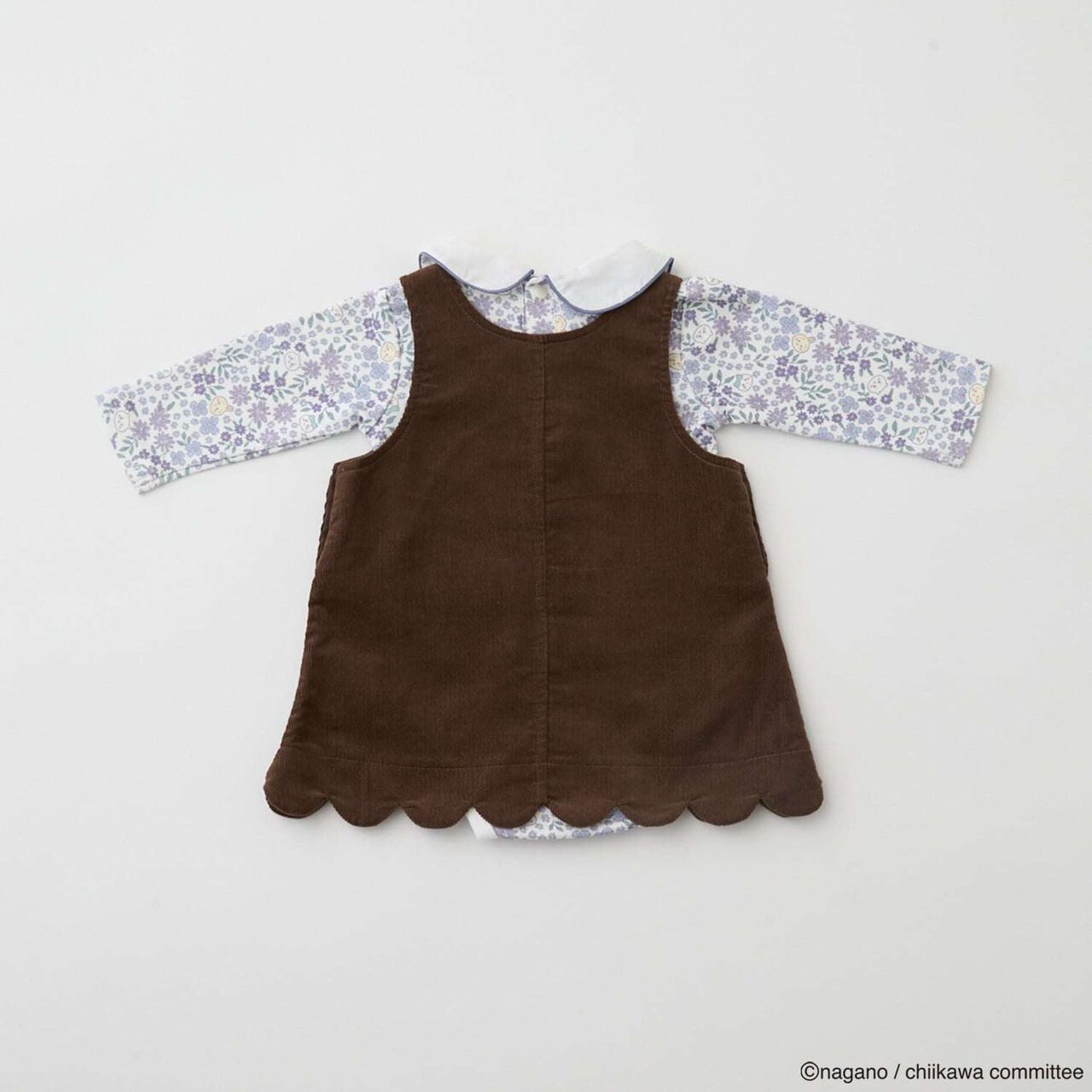 [Anime Chiikawa] Collar Romper & Jumper Skirt Set,Mocha tea, large image number 3