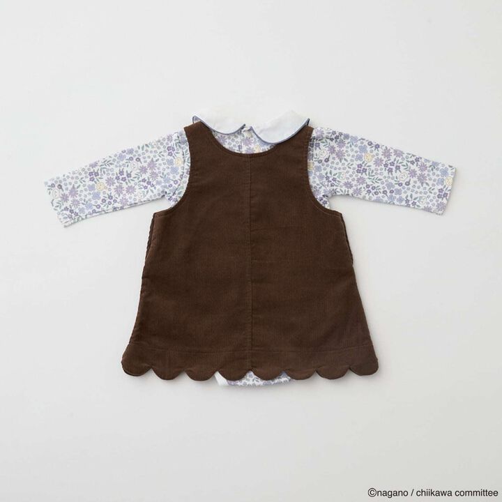 [Anime Chiikawa] Collar Romper & Jumper Skirt Set,Mocha tea, medium image number 3