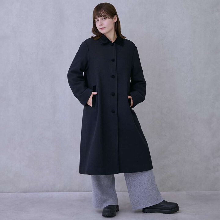 [Link] Double-Breasted Coat,Navy, medium image number 0